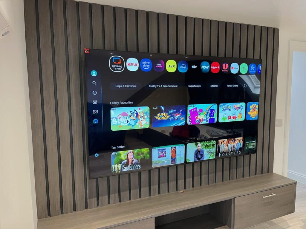 65" Samsung TV Mounted on Acoustic Panels in Highgate, N6, North London