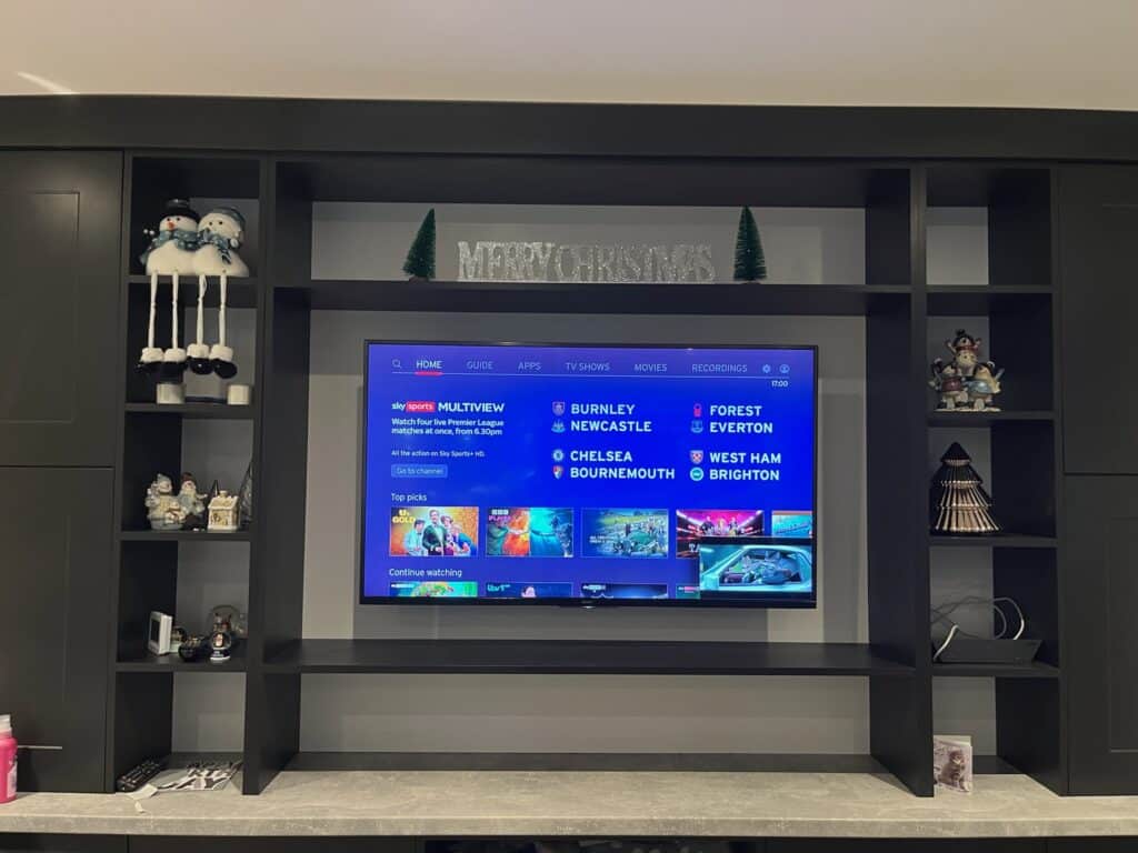 55" Samsung TV Mounted on a Media Wall in Shoreditch, E1, East London