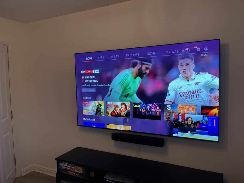 65" LG TV and Soundbar Mounted in Hackney, E8, East London