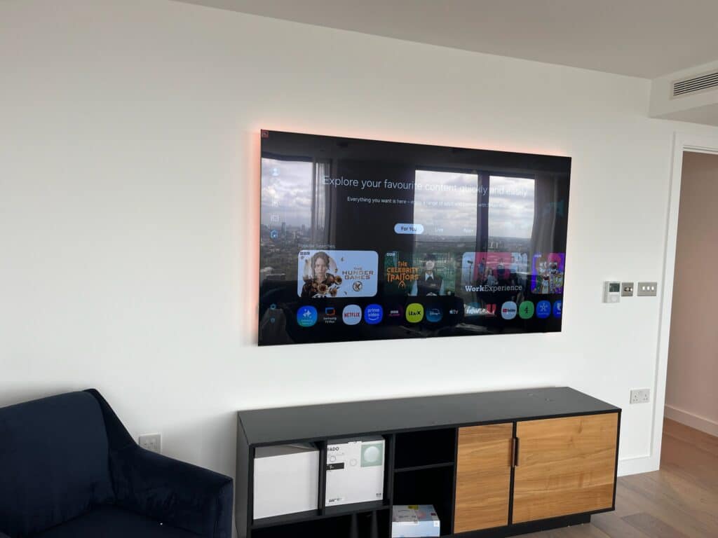 75" Samsung TV Mounted in Canary Wharf, E14 London