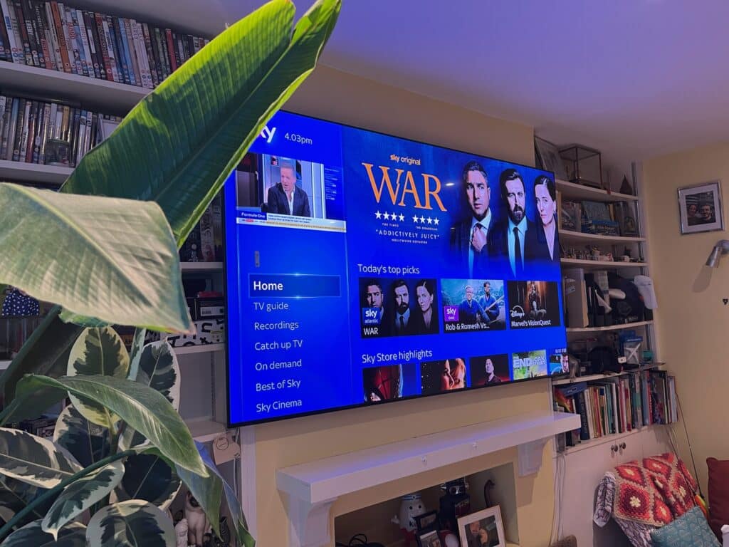 77″ Samsung QLED TV Mounted — Plasterboard, Kilburn